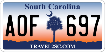 SC license plate AOF697