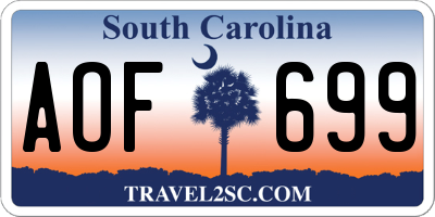 SC license plate AOF699