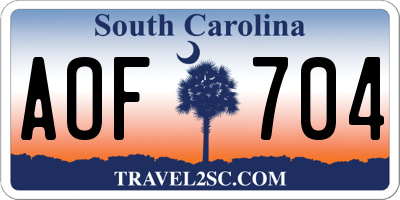 SC license plate AOF704