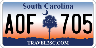 SC license plate AOF705