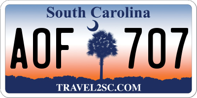 SC license plate AOF707