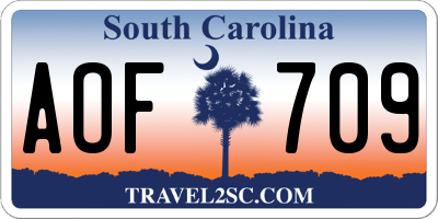 SC license plate AOF709