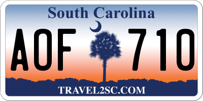 SC license plate AOF710