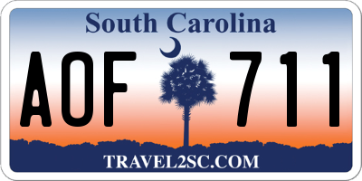 SC license plate AOF711