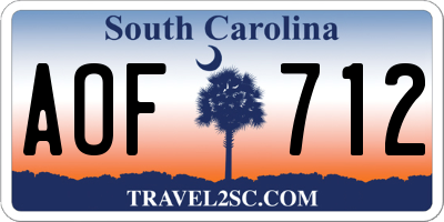 SC license plate AOF712
