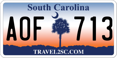 SC license plate AOF713