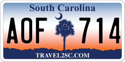 SC license plate AOF714