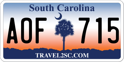 SC license plate AOF715