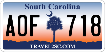 SC license plate AOF718