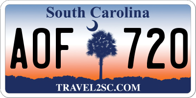 SC license plate AOF720