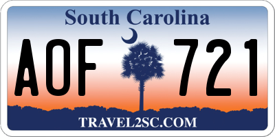 SC license plate AOF721