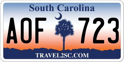 SC license plate AOF723
