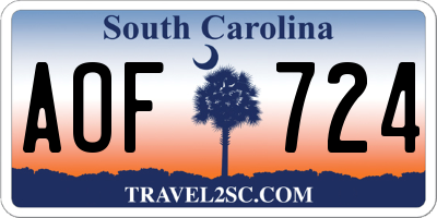 SC license plate AOF724