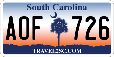 SC license plate AOF726