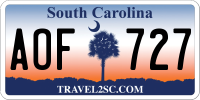 SC license plate AOF727