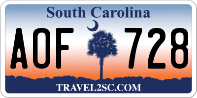 SC license plate AOF728