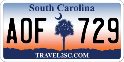 SC license plate AOF729