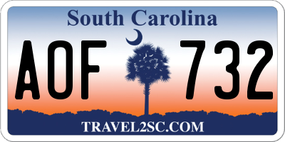 SC license plate AOF732