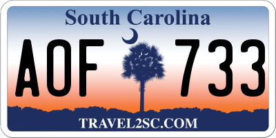 SC license plate AOF733