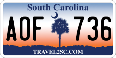 SC license plate AOF736