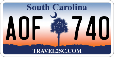 SC license plate AOF740