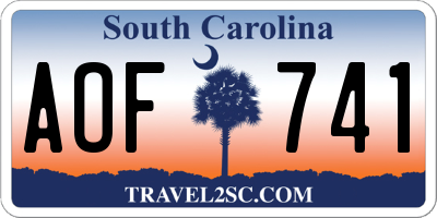SC license plate AOF741