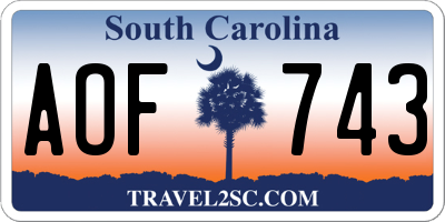 SC license plate AOF743