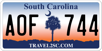 SC license plate AOF744