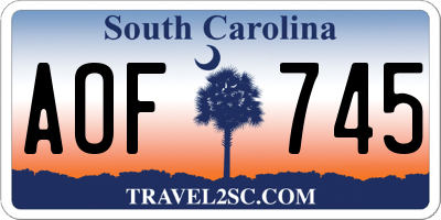 SC license plate AOF745