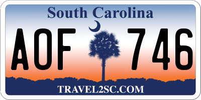SC license plate AOF746