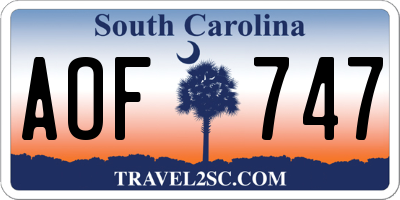 SC license plate AOF747