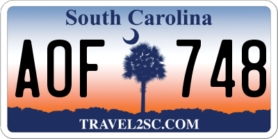 SC license plate AOF748