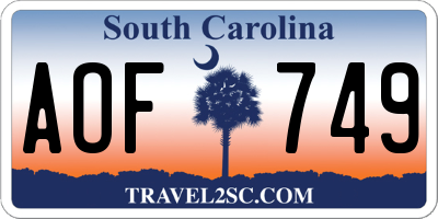 SC license plate AOF749