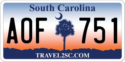 SC license plate AOF751