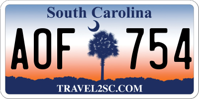 SC license plate AOF754