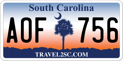 SC license plate AOF756