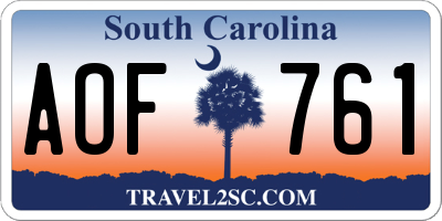 SC license plate AOF761
