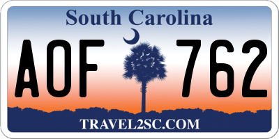 SC license plate AOF762