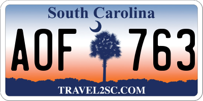 SC license plate AOF763
