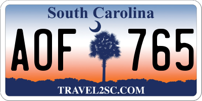 SC license plate AOF765