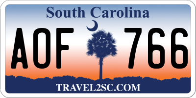 SC license plate AOF766