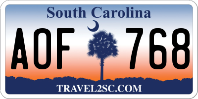 SC license plate AOF768