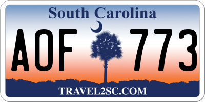 SC license plate AOF773