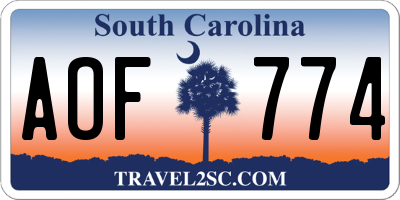 SC license plate AOF774