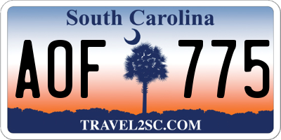 SC license plate AOF775