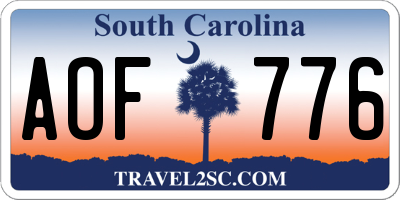 SC license plate AOF776