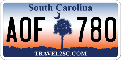 SC license plate AOF780