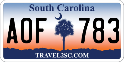 SC license plate AOF783