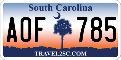 SC license plate AOF785