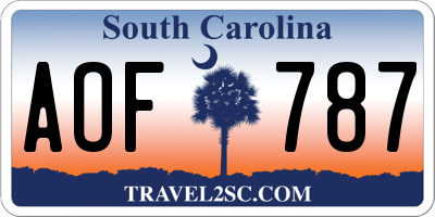 SC license plate AOF787